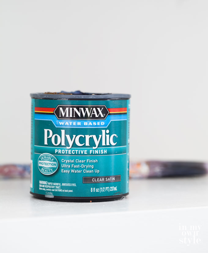 Water based sealer I used to seal each painted shelf